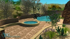 Backyard Pool of Stock House Plan #2566
