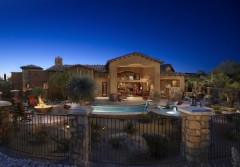 Backyard of Stock House Plan #4508 by Sonoran Design Group