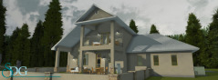 Back View of Stock House Plan #1245