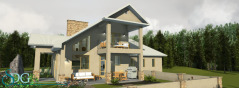 Back View of Stock House Plan #1245